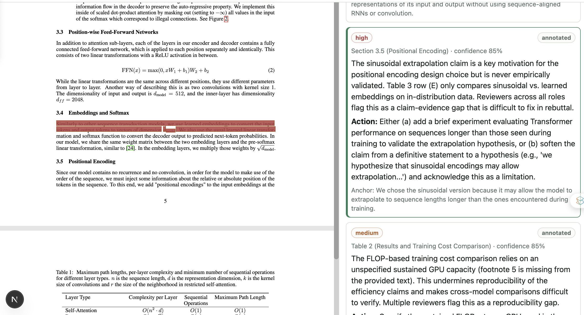 Suggestion list linked to manuscript locations